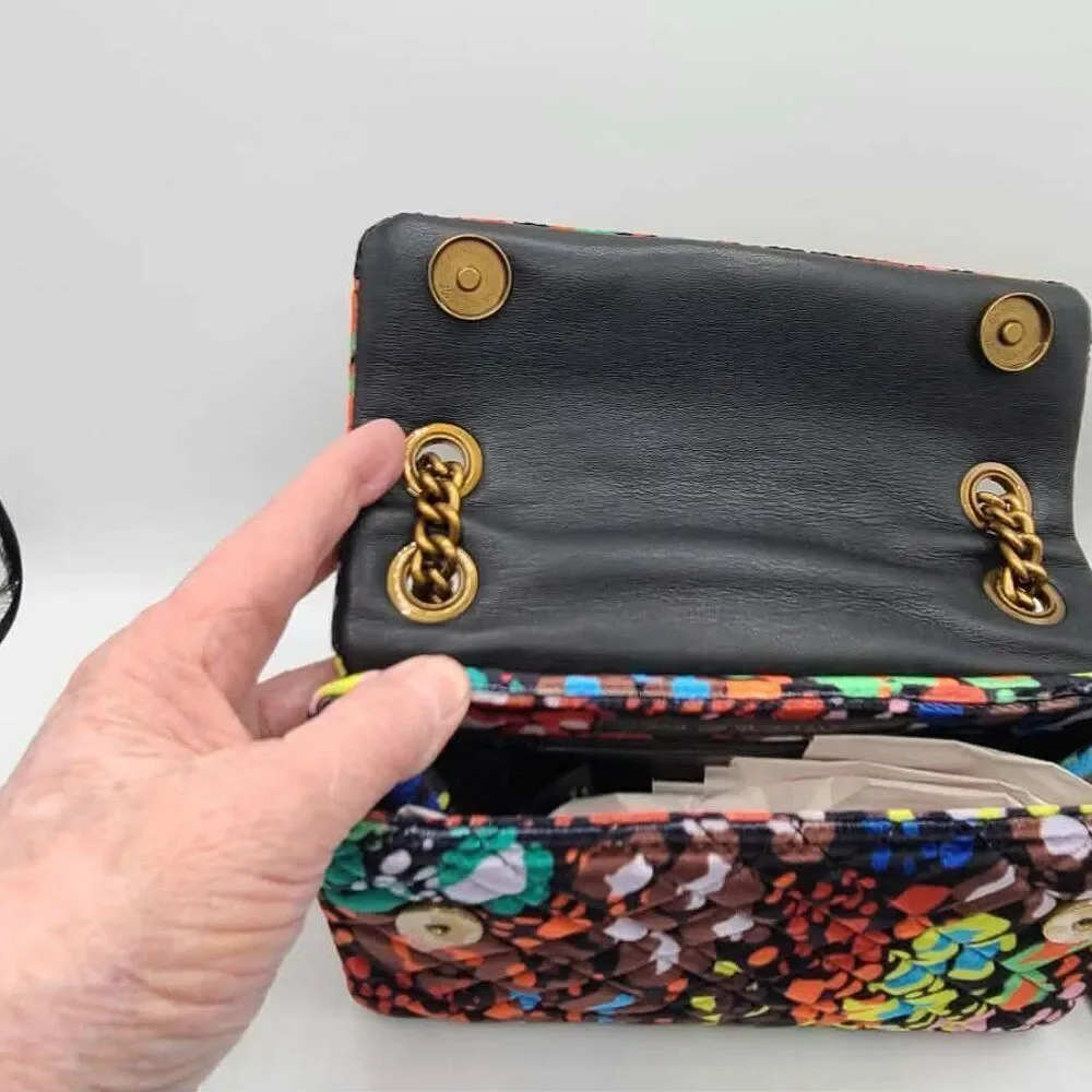 Kurt Geiger London Brixton Velvet Colorful Shoulder Bag with chain Straps NWT!